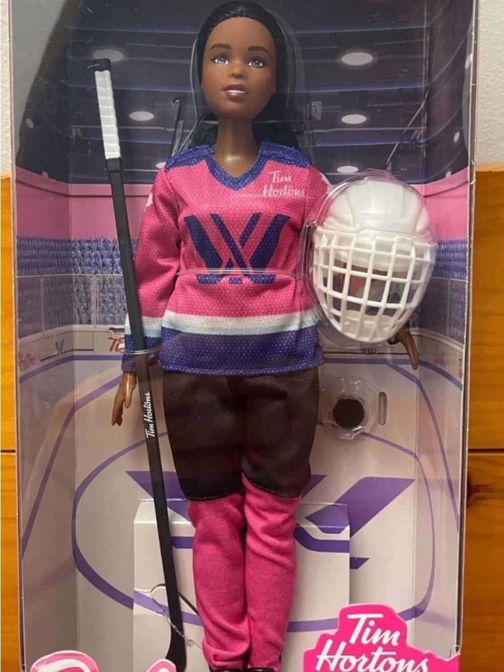 Barbie Tim Hortons Mattel 2025 PWHL Hockey Player Doll Canada Black Hair NEW